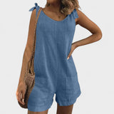 Yolanda | Jumpsuit su kišenėmis ant pečių ir kaspinu
