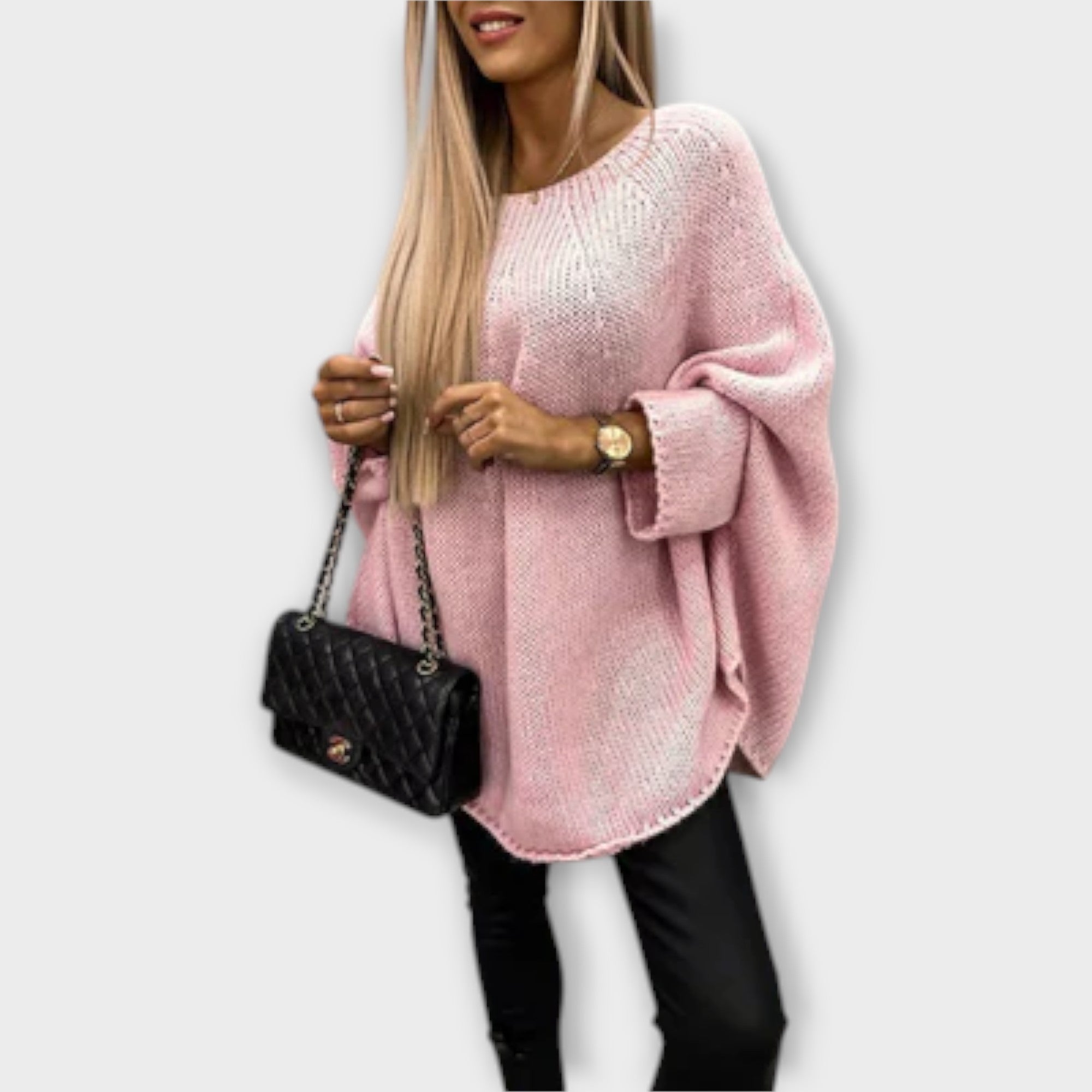 Izabel - Elegantiškas moteriškas megztinis su apvaliu iškirpimu