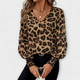 Susana | Elegantiška blusa su leopardų raštu