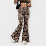 Berenice | Bootcut leopardų kelnės