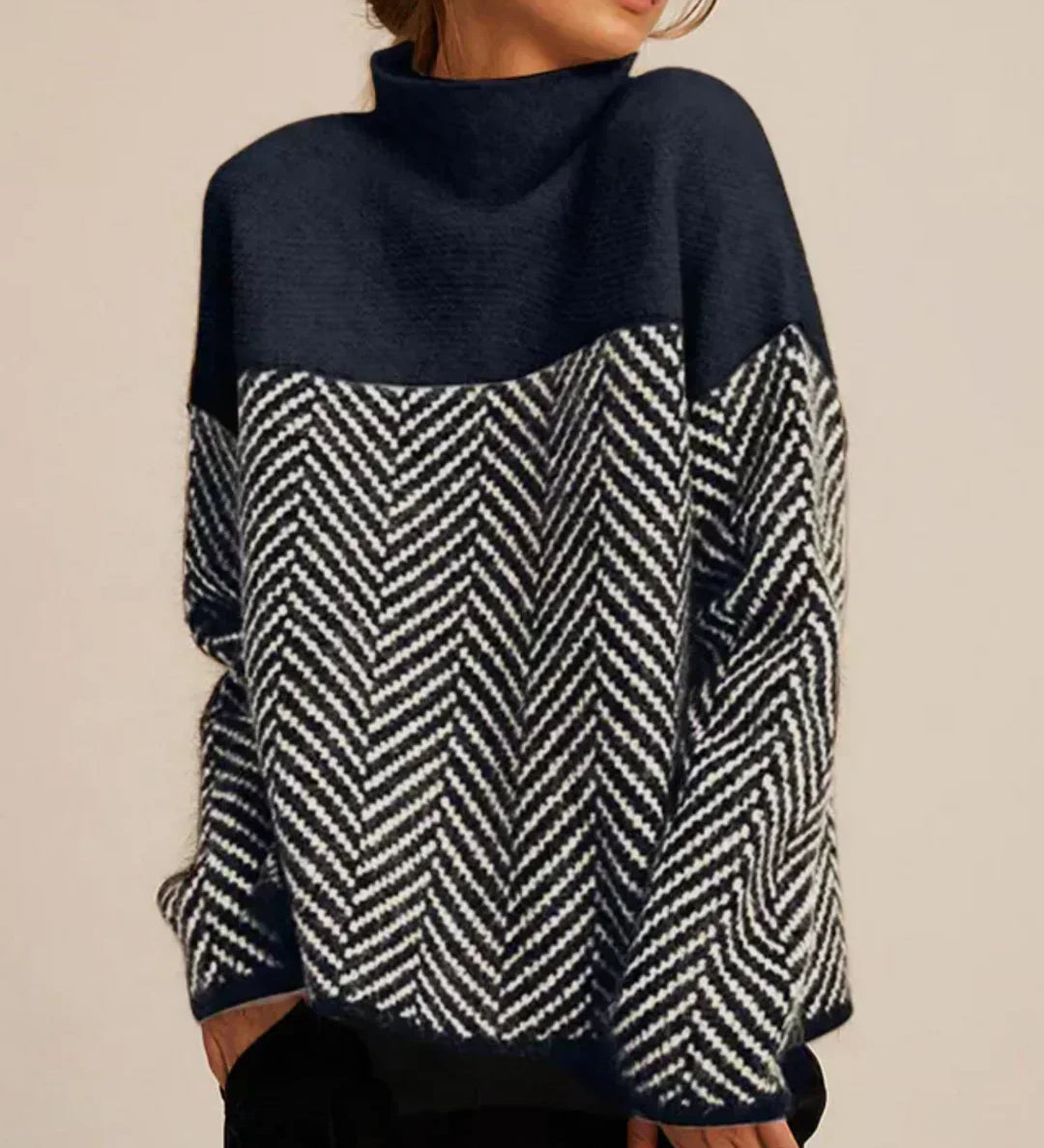 Norah | Medvilninė Megzta Kaklo Jumper