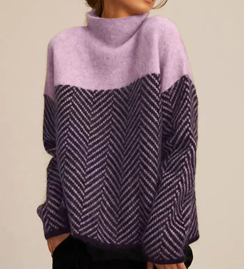 Norah | Medvilninė Megzta Kaklo Jumper