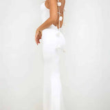 Dekoratyvūs Cami Atvirais Nugaros Fitted Maxi Suknelės