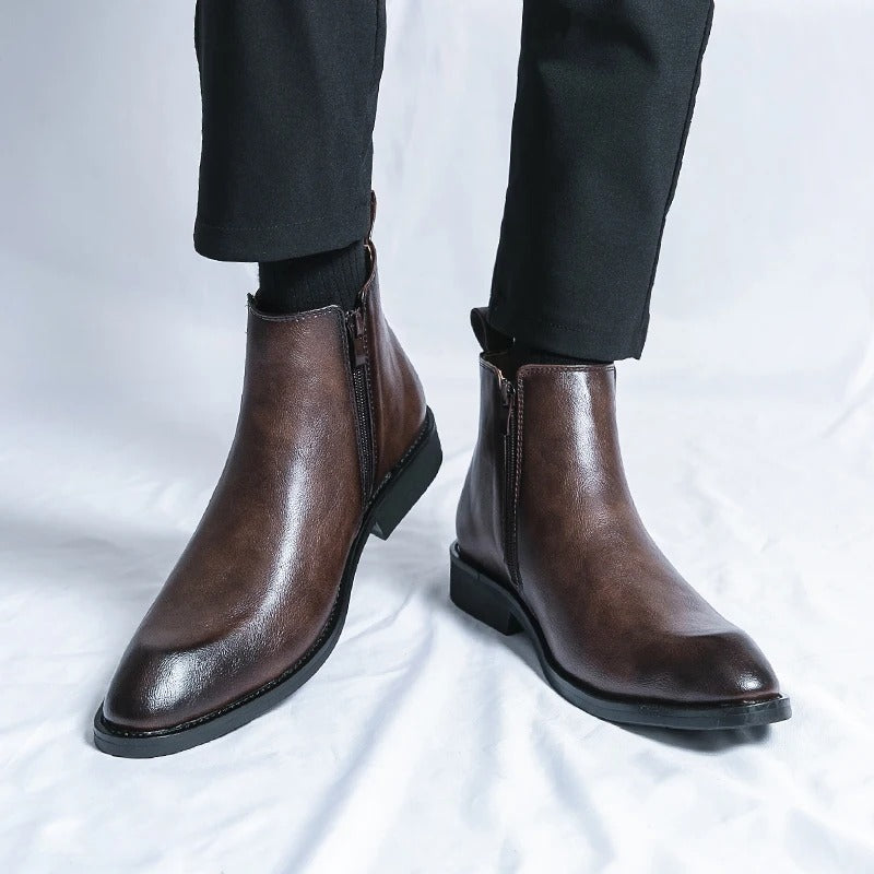 Nathan™ - Elegantiški odiniai Chelsea batai su užtrauktuku