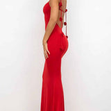 Dekoratyvūs Cami Atvirais Nugaros Fitted Maxi Suknelės