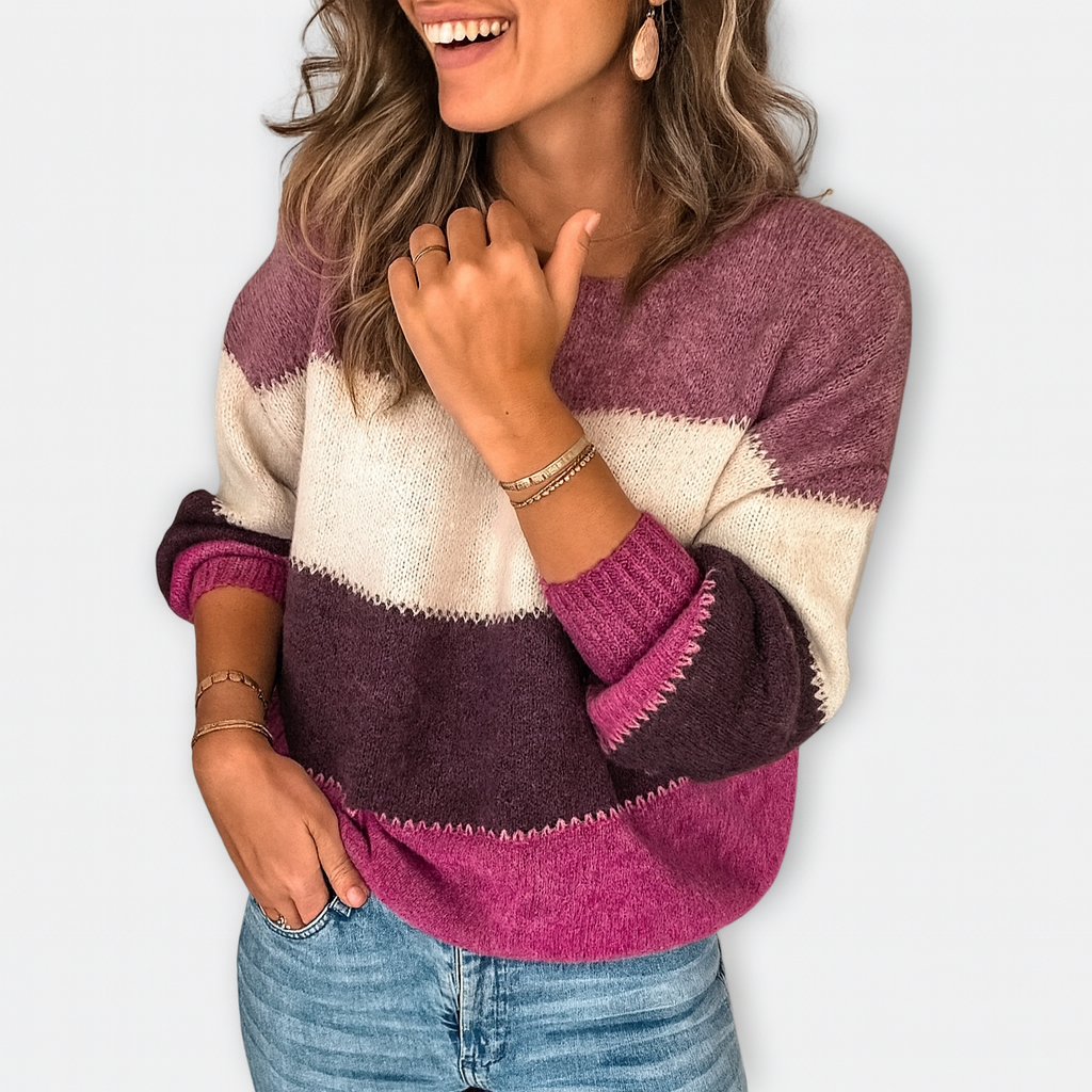 Colorblock megztinis – Atsitiktinis žavesys