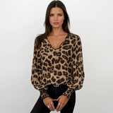 Susana | Elegantiška blusa su leopardų raštu