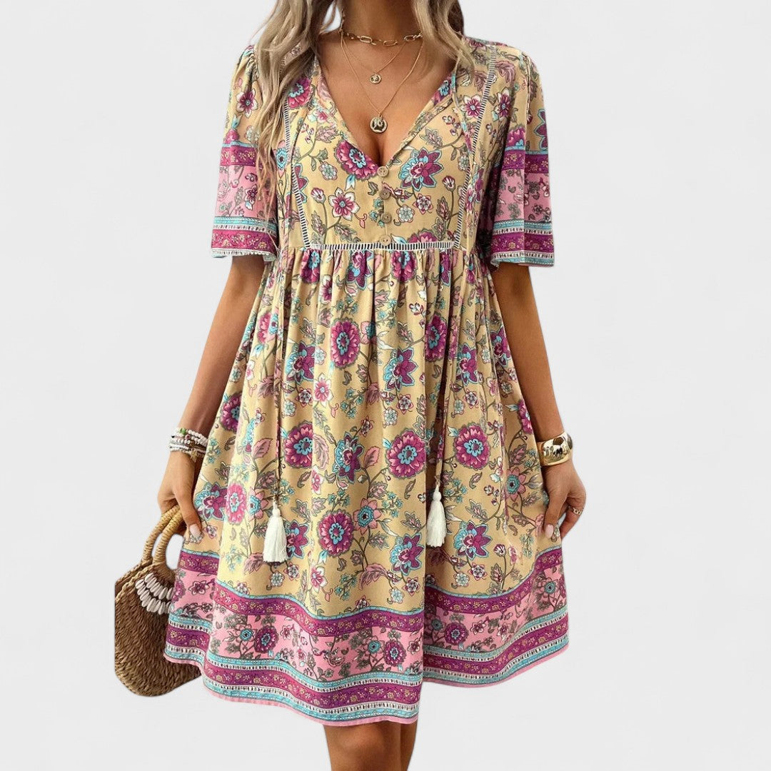 Marta | Boho Gėlių Suknelė