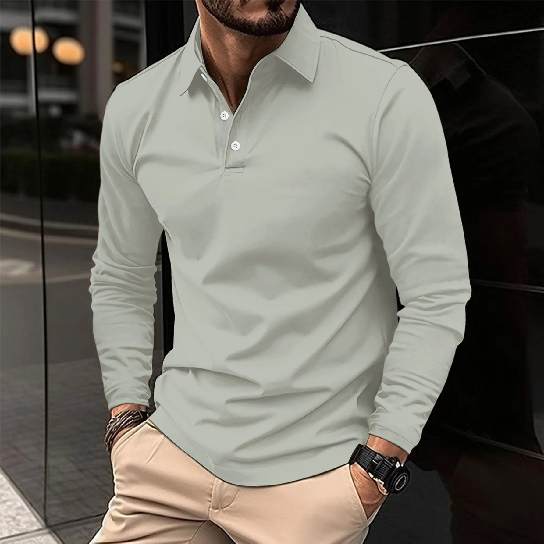 Ethan™ | Patogios ilgomis rankovėmis polo marškiniai