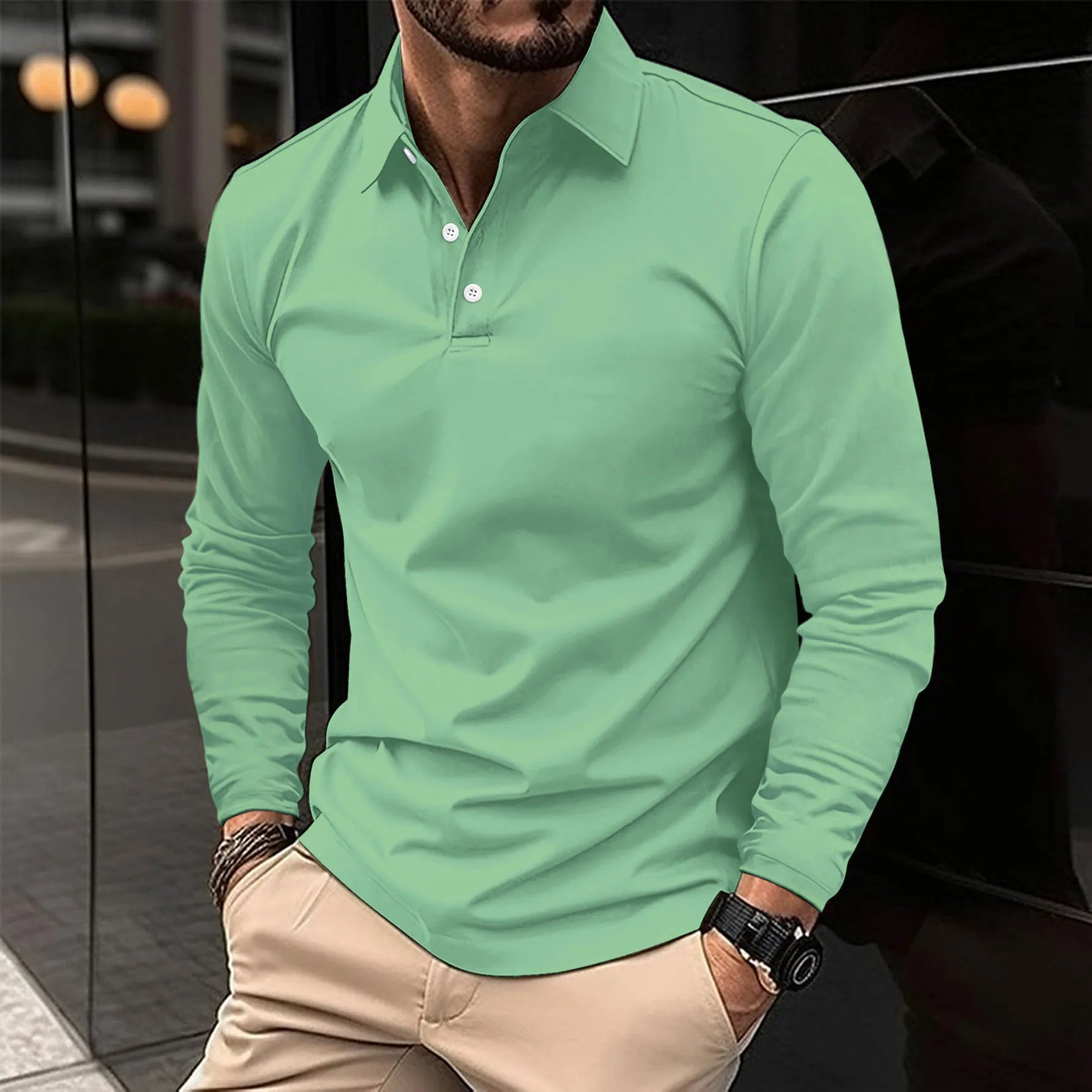 Ethan™ | Patogios ilgomis rankovėmis polo marškiniai