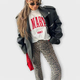 Carina | Vintage džinsai su leopardų raštu