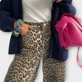 Carina | Vintage džinsai su leopardų raštu