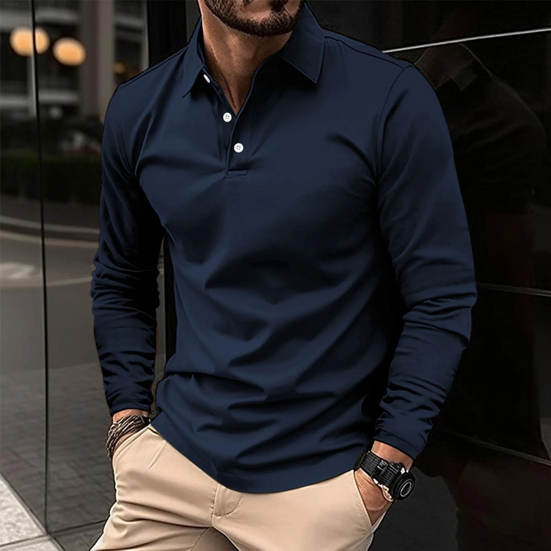 Ethan™ | Patogios ilgomis rankovėmis polo marškiniai