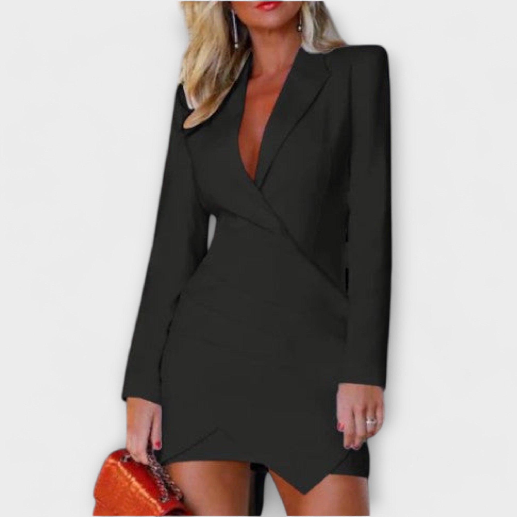 Gabriela | Elegantiškas Blazer Suknelė su Giliai Iškirpte