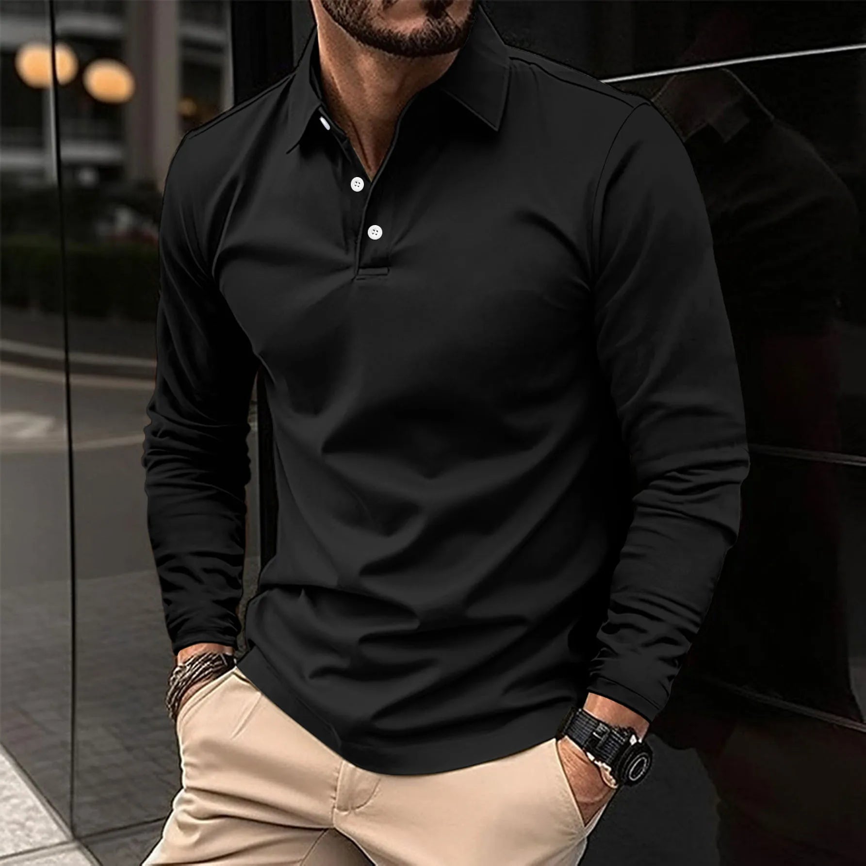 Ethan™ | Patogios ilgomis rankovėmis polo marškiniai