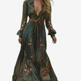 Rachel | Siuvinėtas Maxi Chalatas