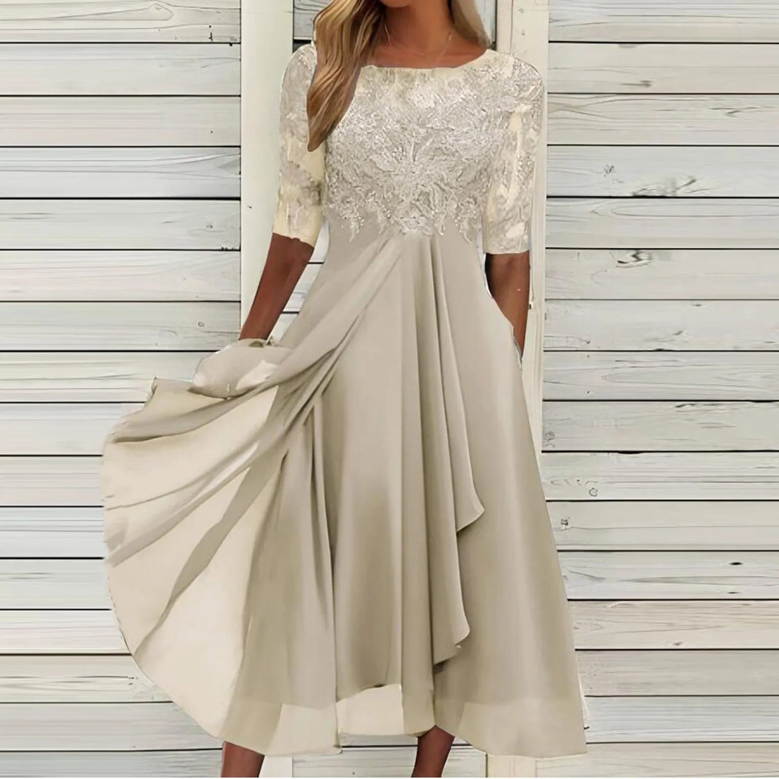 Dalila | Elegantiška nėriniuota suknelė