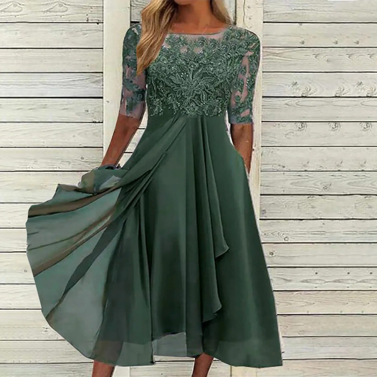 Dalila | Elegantiška nėriniuota suknelė